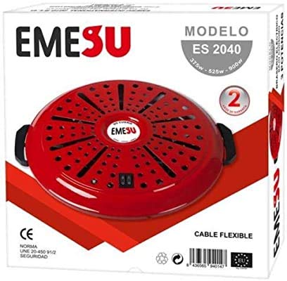 EMESU Brasero electrico Calefactor radiador termostato 375W 525W 900W braseros