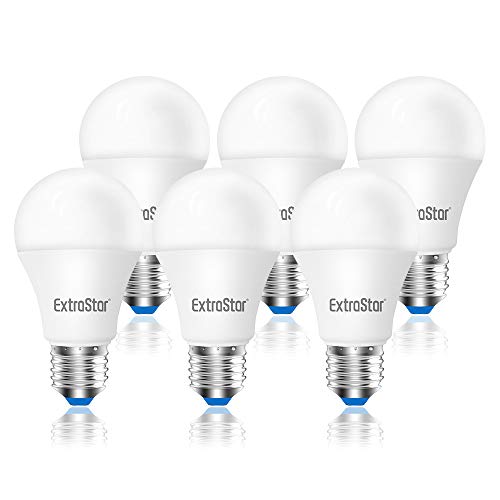 ExtraStar 6 x E27 ES A60 10W 800lm LED Globo bombilla Blanco frío(6500K) No regulable [Clase de eficiencia energética A+]