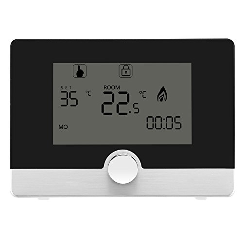 Fdit Termostato Inteligente Regulador de Temperatura de Termóstato Programable Digital para Sistema de Calefacción de Caldera de Pared Socialme-EU(Negro)