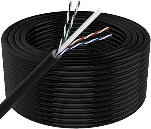 FiberGlobal Cable de Red Ethernet Bobina CAT6 | Gama Economy CCA (100M, Negro)