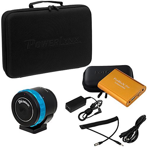 Fotodiox Pro PowerLynx 12-Pin Kit for BMPCC - B4 (2/3") Lens to Black Magic Pocket Cinema Camera (BMPCC with Micro-4/3 mount) Adapter with Corrective Glass, Arca-Swiss Tripod Mount and Protective Metal Cap; Turbopack 9000 Battery Kit with 12 Pin Cable