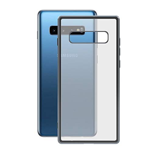 Funda para Movil Samsung Galaxy S10+ Flex Metal TPU Transparente Gris Metalizado
