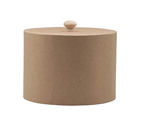 Glorex 6 2027 046 – Caja Redonda de cartón Natural, con Tapa, Aprox. 16,5 x 12 cm, como Caja de Regalo, para Almacenamiento o como joyero, se Puede Personalizar