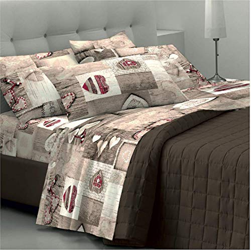 Goldenhome - Emma - Juego de sábanas completo para cama de matrimonio2 fundas de almohada + sábana bajera ajustable + sábana encimera