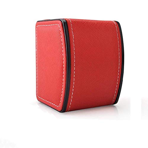 Gossipboy, pulsera de piel con caja de regalo de 10 x 8,5 x 7,5 cm (cojín gris incluido), piel sintética, Rojo, Rojo