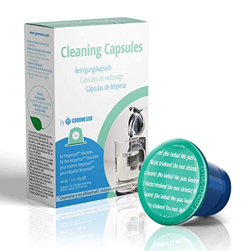 Gourmesso Cápsulas de Limpieza – 10 Cápsulas Compatibles para Limpiar su Máquina Nespresso ®* (10 Capsulas)