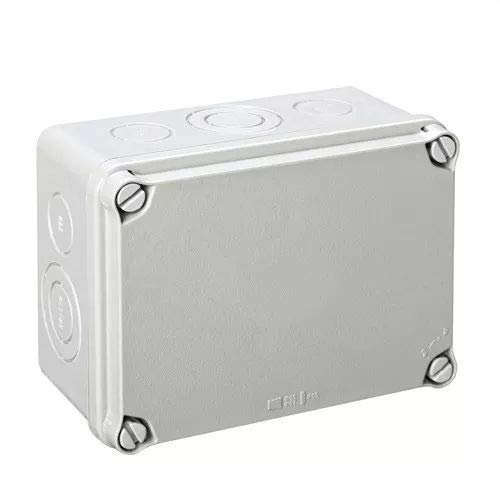 IDE EX161 IP65-IP67 Caja Estanca de Derivación con Tapa Opaca y Entradas Pretroqueladas, Gris, 116mm x 162mm x 76mm