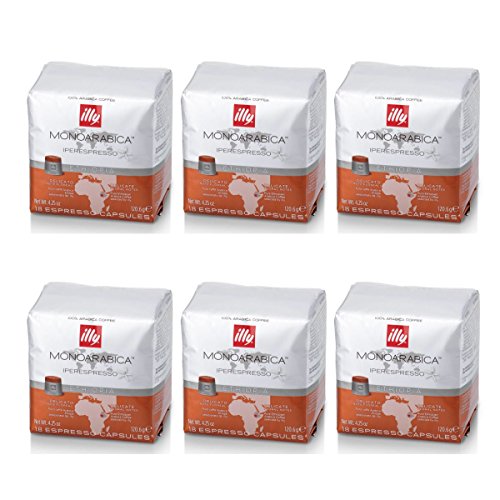 Illy - 6 paquetes de 18 cápsulas de café Monoarabica Etiopía