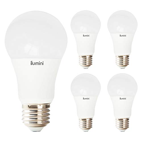 ilumini Bombillas LED A60 Estandár, Casquillo E27,10W equivalente a 75w, 6500K Luz Fría, 1000 Lúmenes [Clase de eficiencia energética A+] PACK DE 5