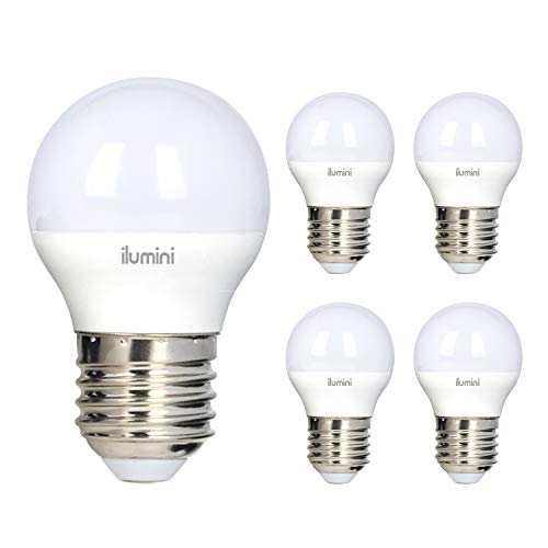 ilumini Bombillas LED G45 Esférica, Casquillo E27,7W equivalente a 50w, 3000K Luz Cálida, 640 Lúmenes [Clase de eficiencia energética A+] PACK DE 5