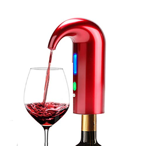 JOQINEER Vertedor de aireador de Vino eléctrico, tapón Dispensador de Vino automático Multi-Inteligente - Vertedor de aireación de Primera Calidad y Pico decantador - conservante de Vino,Red