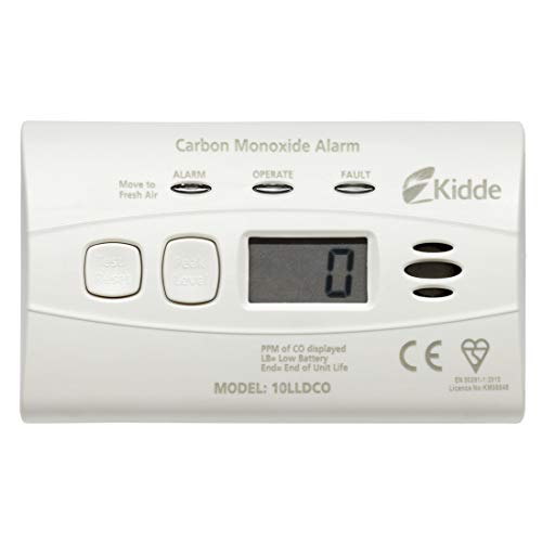 Kidde 10LLDCO - Alarma detectora de niveles de monóxido de carbono (con batería cerrada)
