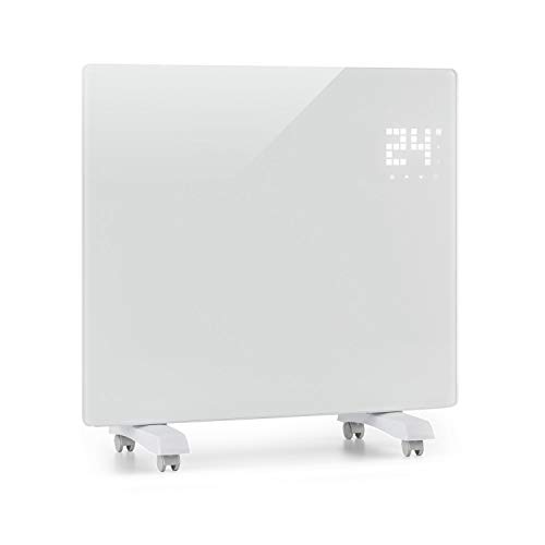 KLARSTEIN Bornholm Single Smart - Calefactor, Pantalla LED, Panel táctil, programable, Control por App, 2 Niveles: 500 y 1000 W, termostato 5-45°C, regulador de Temperatura, Modo Eco, Blanco