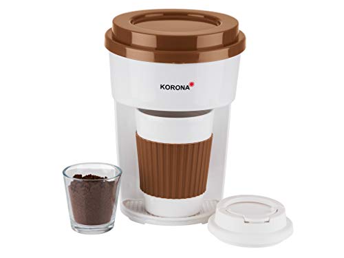 Korona 12202 - Cafetera automática con filtro marrón y vaso para llevar