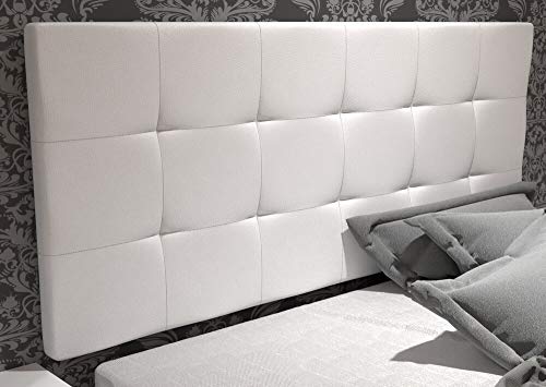 LA WEB DEL COLCHON - Cabecero tapizado Corfú para Cama de 105 (115 x 70 cms) Blanco | Cama Juvenil | Cama Matrimonio | Cabezal Cama |