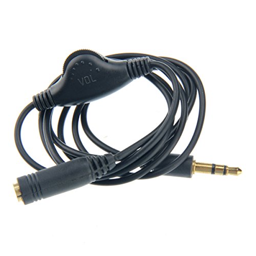 LEORX Cable de extensión de audio estéreo - 1 m 3,5 mm macho a hembra cable de auriculares con control de volumen