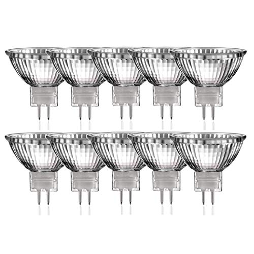 Luminizer3320 - Lote de 10 bombillas halógenas reflectoras (MR16, GU5,3, 50 W, intensidad regulable, luz blanca cálida)