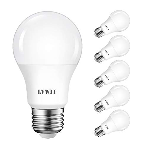 LVWIT Bombillas LED A60, Casquillo E27, 8.5W equivalente a 60W, 2700K Luz Blanca Cálidoa, 806 lm, Bajo consumo, No regulable - Pack de 6 Unidades.