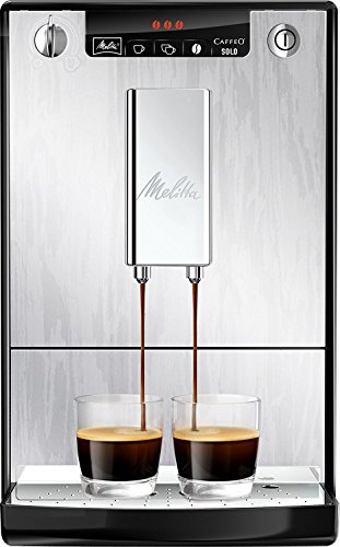 Melitta Caffeo Solo E950-111, Cafetera Molinillo, 15 Bares, Café en Grano para Espresso, Limpieza Automática, Personalizable, Plata Orgánica, 1400 W, 1.2 litros, Plástico