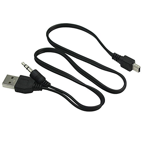 Mini 5 Pin Macho USB a 3.5mm Aux Jack Plug USB Carga Audio Cable Adaptador 51cm