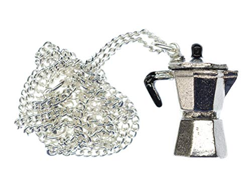 Miniblings Collar de Cadena cafetera 45cm cafetera Moka de café