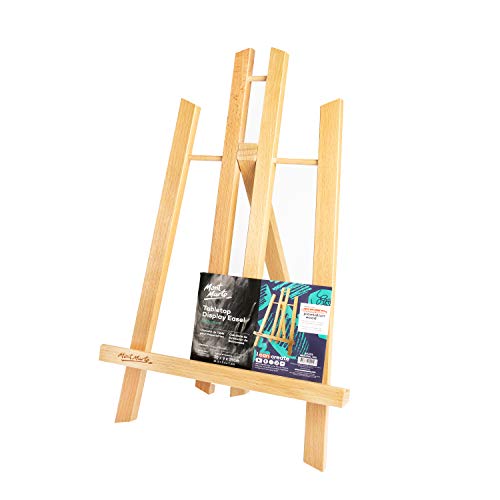 Mont Marte Caballete Mesa pequeña de madera de Haya – Small – Caballete compacto – Ideal para la presentación de lienzos y marcos de hasta 30 cm – Ideal para Eventos, Exhibiciones y Convenciones