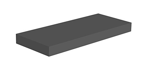 MUEBLECASA - Estante flotante de pared, 60 cm largo x 25 cm ancho - (pack de 3), Negro