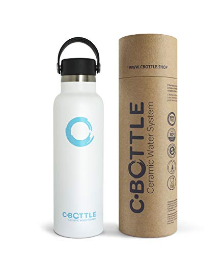 N C-Bottle Botella Agua Acero Inoxidable 600ml con Recubrimiento Interior Cerámico, Libre de BPA y Malos Sabores, Botella Termica Resistente y Ligera, Eco-Friendly