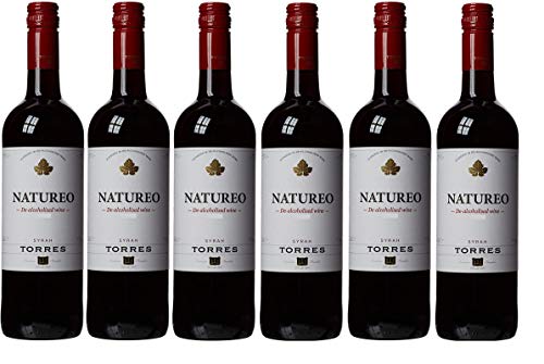 Natureo Syrah, Vino Tinto desalcoholizado - 6 botellas de 750 ml, Total: 4500 ml