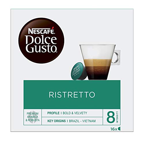 NESCAFÉ Dolce Gusto Cafe Ristretto Cápsulas de café, 16 cápsulas de café, Pack de 3