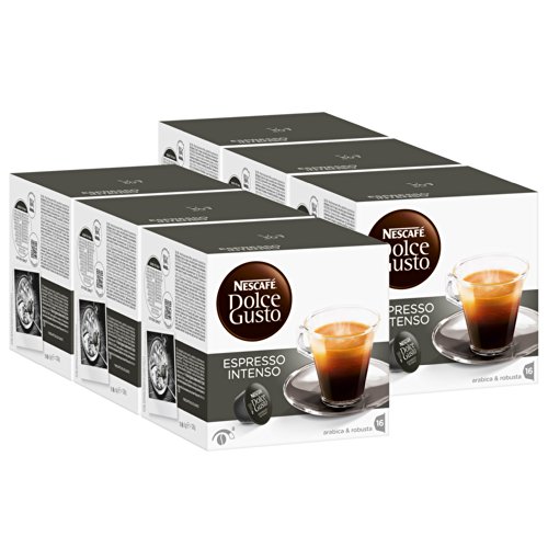 Nescafé Dolce Gusto Espresso Intenso, Paquete de 6, 6 x 16 Cápsulas