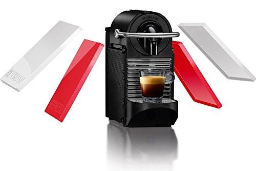 Nespresso De'Longhi Pixie Clips EN126 - Cafetera monodosis de cápsulas Nespresso, 19 bares, apagado automático, colores intercambiables rojo y blanco