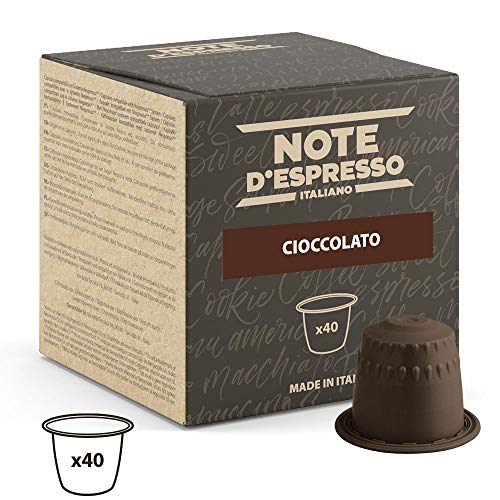 Note D'Espresso Cápsulas de chocolate - 40 Unidades de 7 g, Exclusivamente Compatible con cafeteras Nespresso*