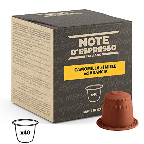 Note D'Espresso - Cápsulas de manzanilla con miel y naranja, 6 g (caja de 40 unidades) Exclusivamente Compatible con cafeteras Nespresso*