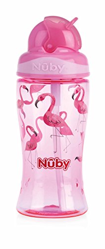 Nûby - Taza de tritan con pajita - 360ml - rosa