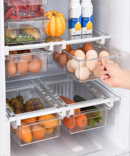 Organizador nevera extensible - Cajón frigorífico, Organizador frigorifico, Organizador latas nevera Hueveras para frigorifico Organizador de cocina