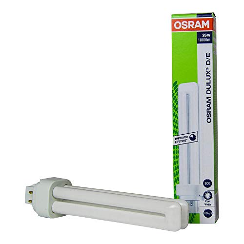 Osram Dulux D/E 26W/840 G24q-3 - Bombilla de bajo consumo (10 unidades, 4 pines, luz blanca fría, 4000 K, 4 pines, 165 mm)