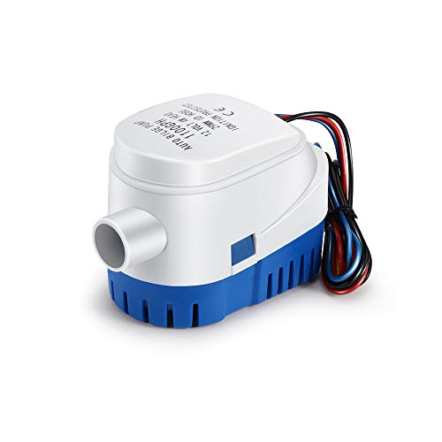 OurLeeme Bombas de Achique, 12V 1100GPH Bomba de Achique Automática Bomba de Agua Sumergible Auto Bomba de Líquido Sumergible Auto Bomba de Agua para Barcos, Estanques, Piscinas