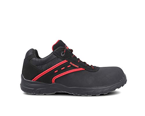 Paredes ACTINIO NEGRO PAREDES SP5016-NE/38 - Zapato seguridad negro y rojo, puntera + plantilla Compact No metálica. Modelo ACTINIO NEGRO. Categoría S3 SRC - Talla 38