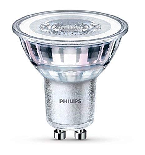 Philips - Bombilla LED Foco GU10 Cristal, 4.6 W Equivalente a 50 W, Luz Blanca Fría, No Regulable - Pack de 1