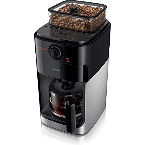 Philips HD7767/00 Grind und Brew Filter - Cafetera de plástico, 1,2 litros, acero inoxidable/negro