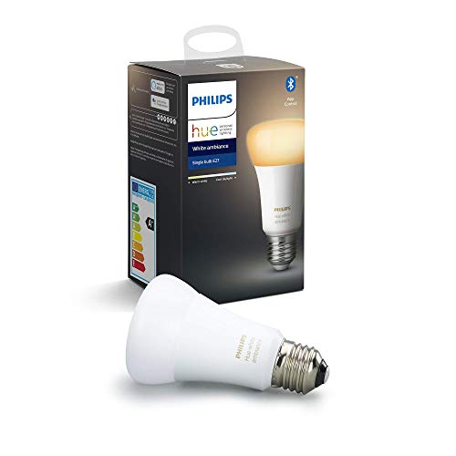 Philips Hue Bombilla Inteligente LED E27, con Bluetooth, Luz Blanca de Cálida a Fría, Compatible con Alexa y Google Home