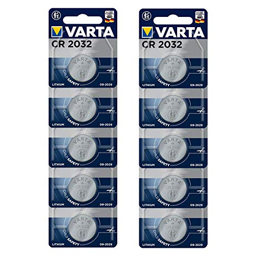 Pila de botón de litio de 3 V VARTA Electronics CR2032, paquete de 10 unidades, pilas de botón en un blíster original de 1 unidades