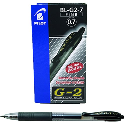 Pilot BL-G2-7 - Bolígrafo, color negro, paquete de 12 piezas