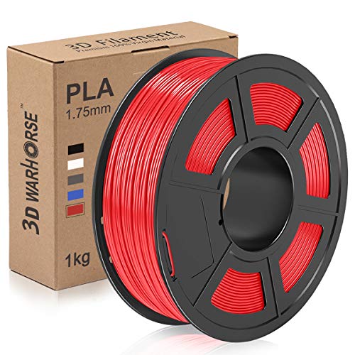 PLA Filament, 1.75mm 3D Printer Filament, Upgrade 2020 PLA 3D Printing 1KG Spool, Dimensional Accuracy +/- 0.02mm, Red