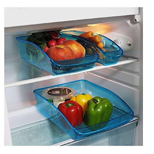 Provance Juego de 3 cajas organizadoras para frigorífico, congelador, despensa, alimentos, recipiente para verduras, frutas, leche, recipientes transparentes