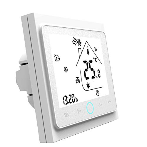 Qiumi Termostato Wifi, controlador de temperatura, aire acondicionado inteligente, controlador de temperatura programable, con pantalla LCD de 4 tubos, funciona con Alexa Página principal de Google