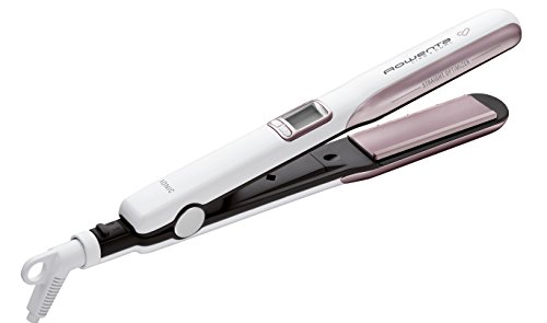 Rowenta Premium Care Liss & Curl SF7660F0 - Plancha de pelo con función alisadora y rizadora, recubrimiento de cashmere Keratin con aceite de argán, generador de iones, protección cabello