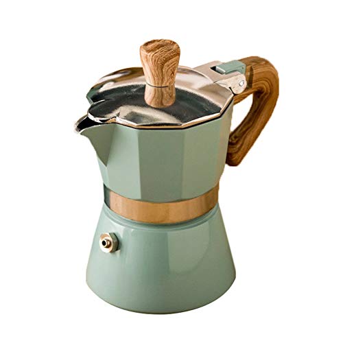 Rsoamy Máquina de café, cafetera Italiana de Filtro Moka Espresso de Aluminio para 3-6 Tazas