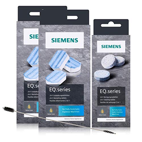 Siemens TZ80001 10 pastillas de limpieza + 6 pastillas descalcificadoras TZ80002 para EQ